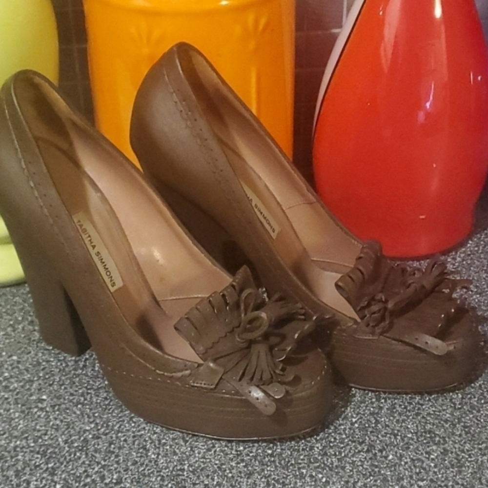 Tabitha Simmons Brown Leather Heels